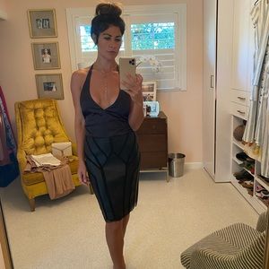 Etcetera black leather skirt, size 2